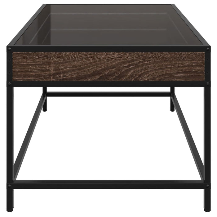 Măsuță de cafea cu LED infinity, stejar maro, 70x50x41 cm - WALTI WALTI