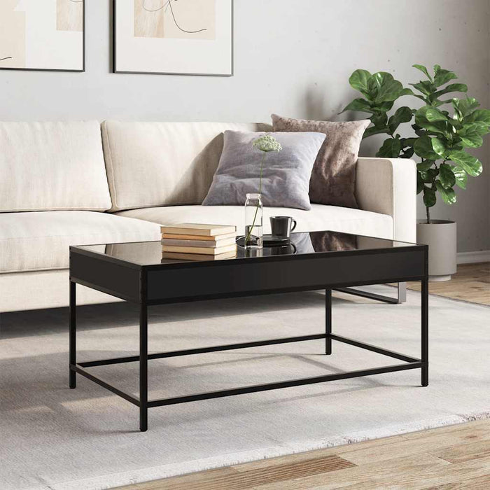 Măsuță de cafea cu LED infinity, negru, 90x50x41 cm - WALTI WALTI
