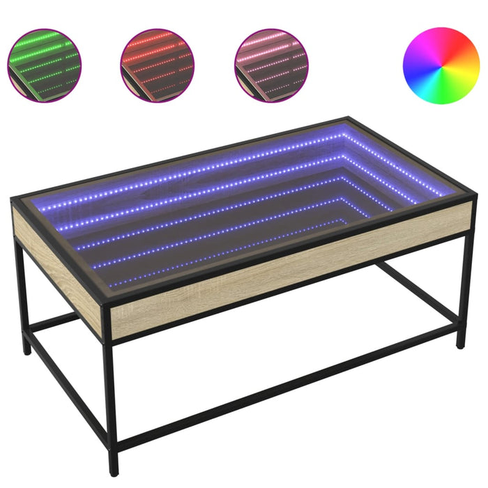 Măsuță de cafea cu LED infinity, stejar sonoma, 90x50x41 cm - WALTI WALTI