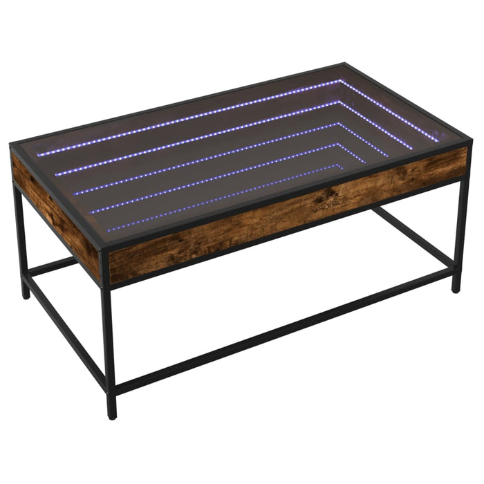 Măsuță de cafea cu LED infinity, stejar fumuriu, 90x50x41 cm - WALTI WALTI