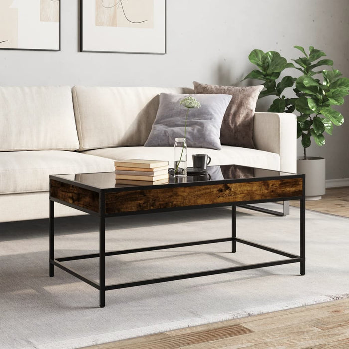 Măsuță de cafea cu LED infinity, stejar fumuriu, 90x50x41 cm - WALTI WALTI