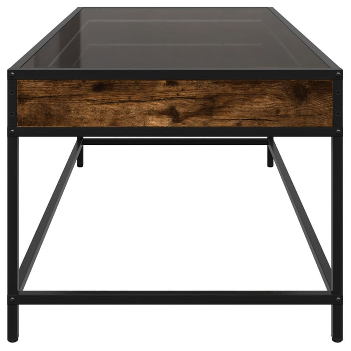 Măsuță de cafea cu LED infinity, stejar fumuriu, 90x50x41 cm - WALTI WALTI