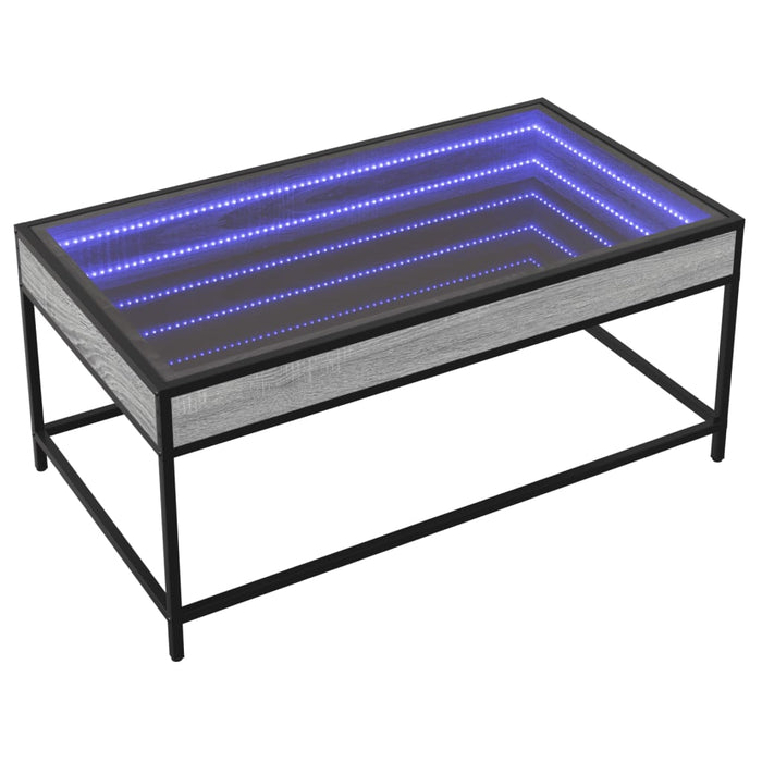 Măsuță de cafea cu LED infinity, gri sonoma, 90x50x41 cm - WALTI WALTI