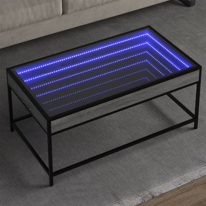 Măsuță de cafea cu LED infinity, gri sonoma, 90x50x41 cm - WALTI WALTI