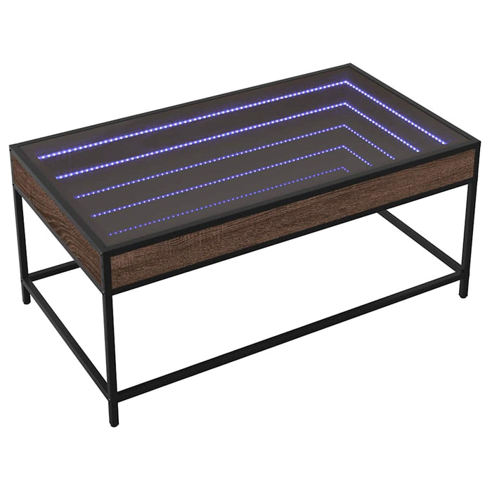Măsuță de cafea cu LED infinity, stejar maro, 90x50x41cm - WALTI WALTI