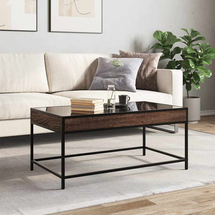 Măsuță de cafea cu LED infinity, stejar maro, 90x50x41cm - WALTI WALTI