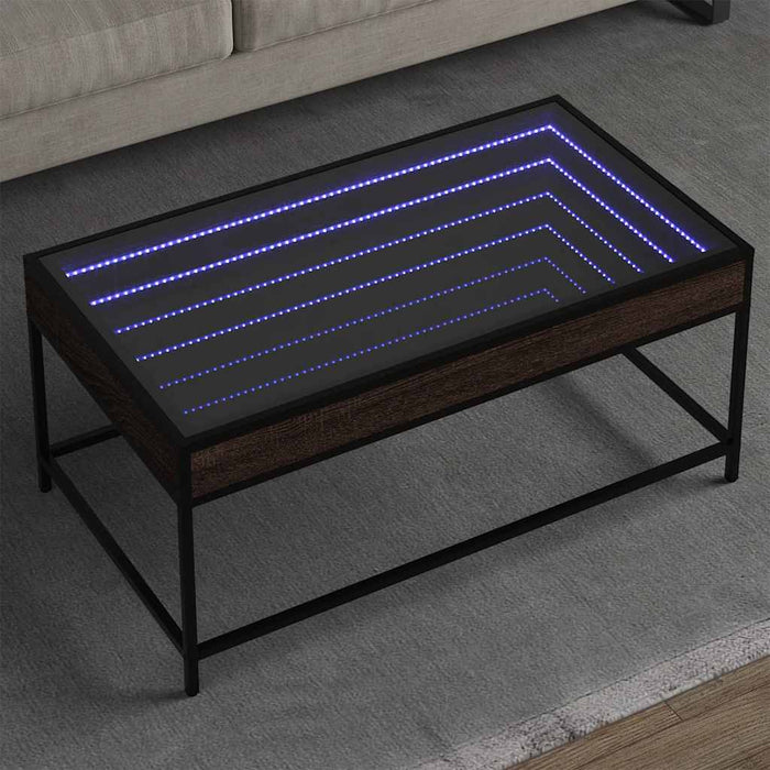 Măsuță de cafea cu LED infinity, stejar maro, 90x50x41cm - WALTI WALTI