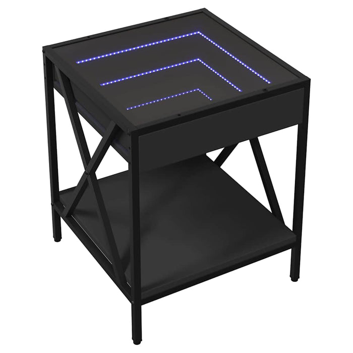 Măsuță de cafea cu LED infinity, negru, 40x40x49 cm - WALTI WALTI