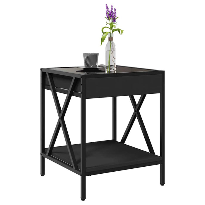 Măsuță de cafea cu LED infinity, negru, 40x40x49 cm - WALTI WALTI