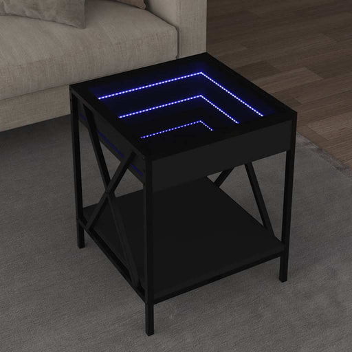 Măsuță de cafea cu LED infinity, negru, 40x40x49 cm - WALTI WALTI