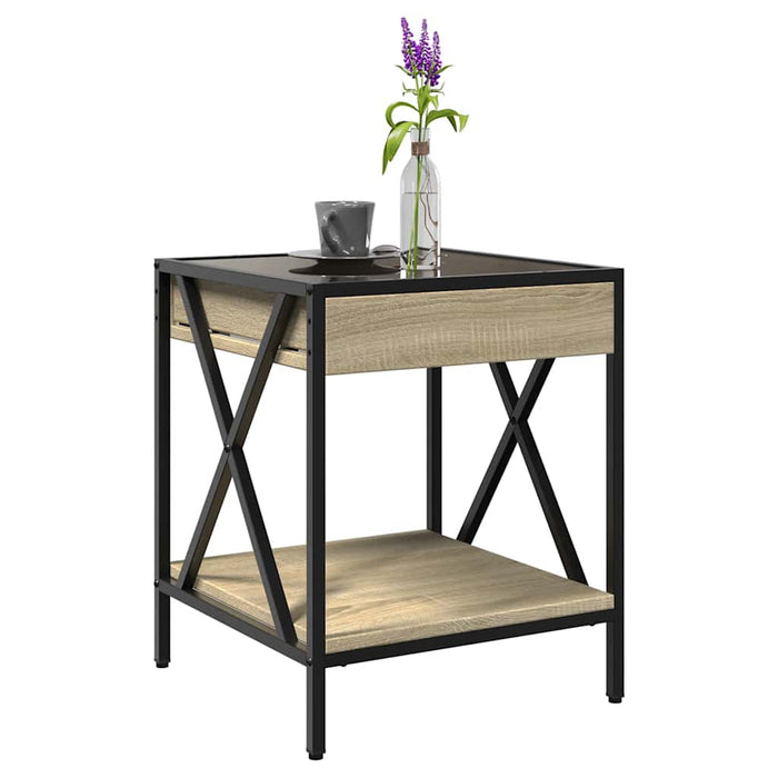 Măsuță de cafea cu LED infinity, stejar sonoma, 40x40x49 cm - WALTI WALTI