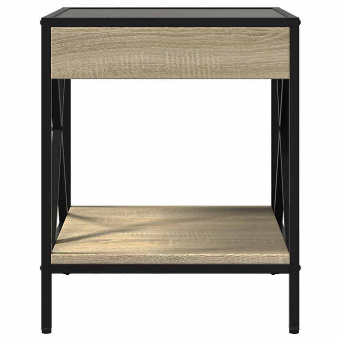 Măsuță de cafea cu LED infinity, stejar sonoma, 40x40x49 cm - WALTI WALTI