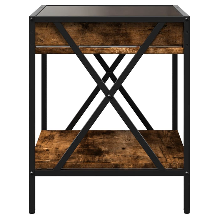 Măsuță de cafea cu LED infinity, stejar fumuriu, 40x40x49 cm - WALTI WALTI