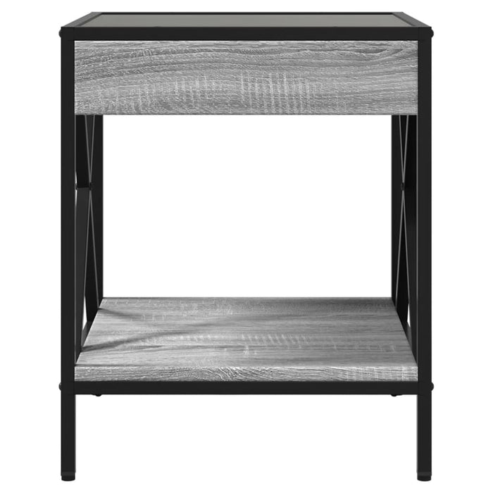 Măsuță de cafea cu LED infinity, gri sonoma, 40x40x49 cm - WALTI WALTI