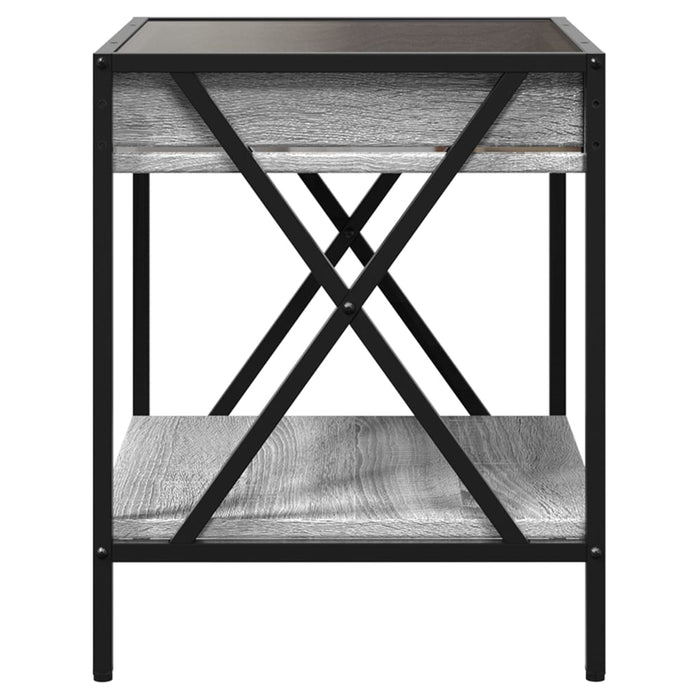 Măsuță de cafea cu LED infinity, gri sonoma, 40x40x49 cm - WALTI WALTI