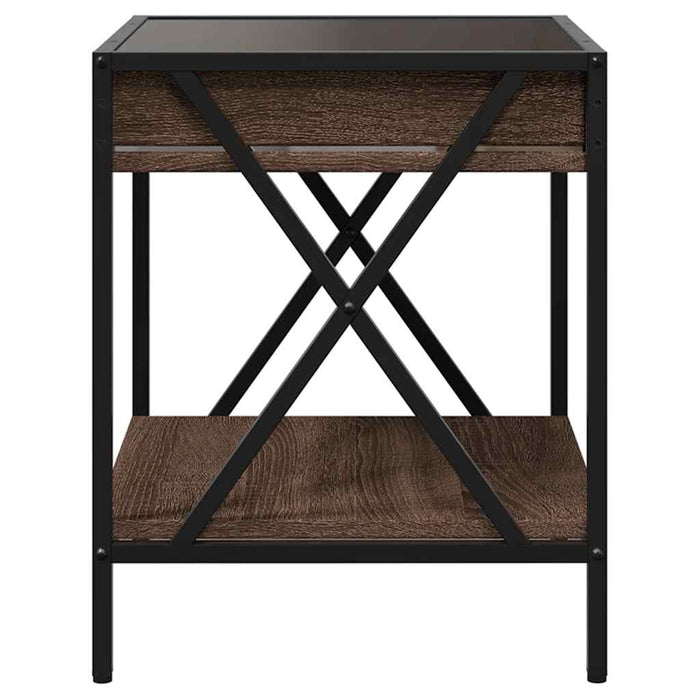 Măsuță de cafea cu LED infinity, stejar maro, 40x40x49 cm - WALTI WALTI