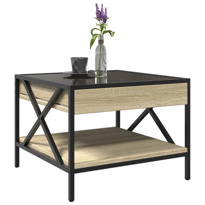 Măsuță de cafea cu LED infinity, stejar sonoma, 50x50x38 cm - WALTI WALTI