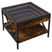 Măsuță de cafea cu LED infinity, stejar fumuriu, 50x50x38 cm - WALTI WALTI