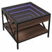 Măsuță de cafea cu LED infinity, stejar maro, 50x50x38 cm - WALTI WALTI
