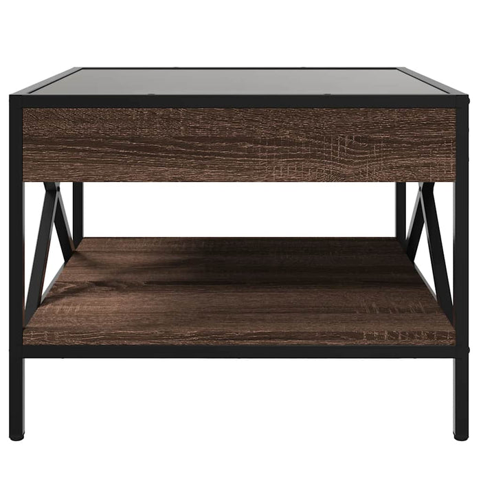 Măsuță de cafea cu LED infinity, stejar maro, 50x50x38 cm - WALTI WALTI