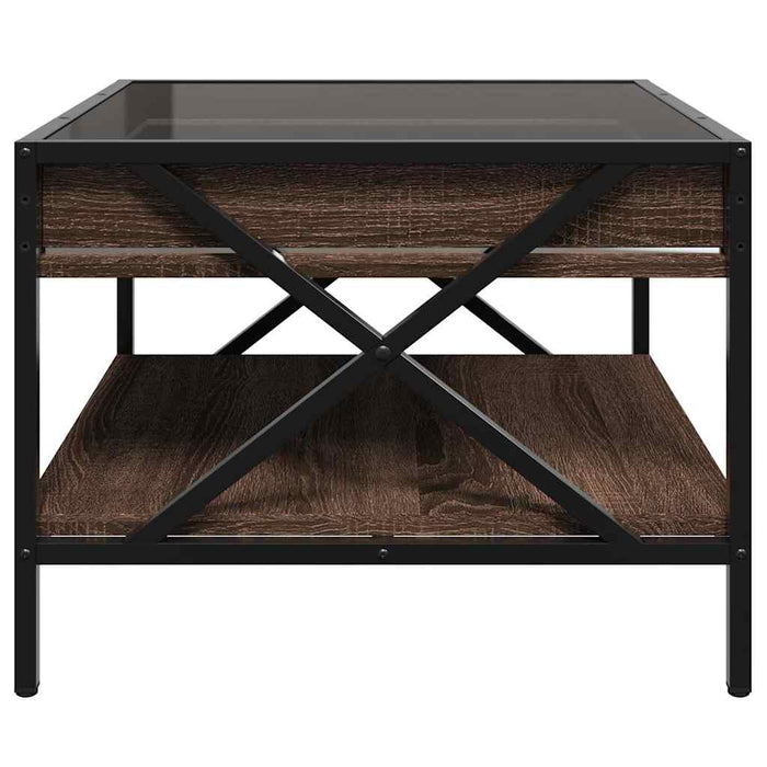 Măsuță de cafea cu LED infinity, stejar maro, 50x50x38 cm - WALTI WALTI