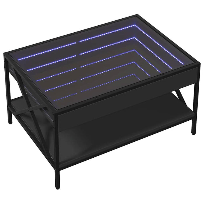 Măsuță de cafea cu LED infinity, negru, 70x50x38 cm - WALTI WALTI