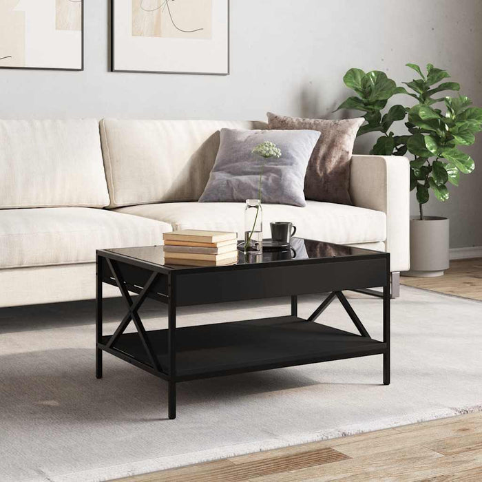 Măsuță de cafea cu LED infinity, negru, 70x50x38 cm - WALTI WALTI