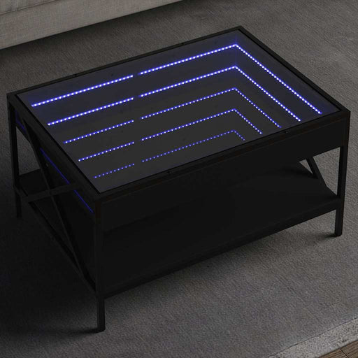 Măsuță de cafea cu LED infinity, negru, 70x50x38 cm - WALTI WALTI