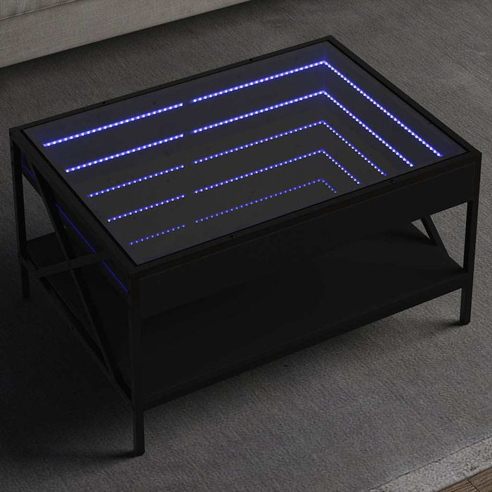 Măsuță de cafea cu LED infinity, negru, 70x50x38 cm - WALTI WALTI