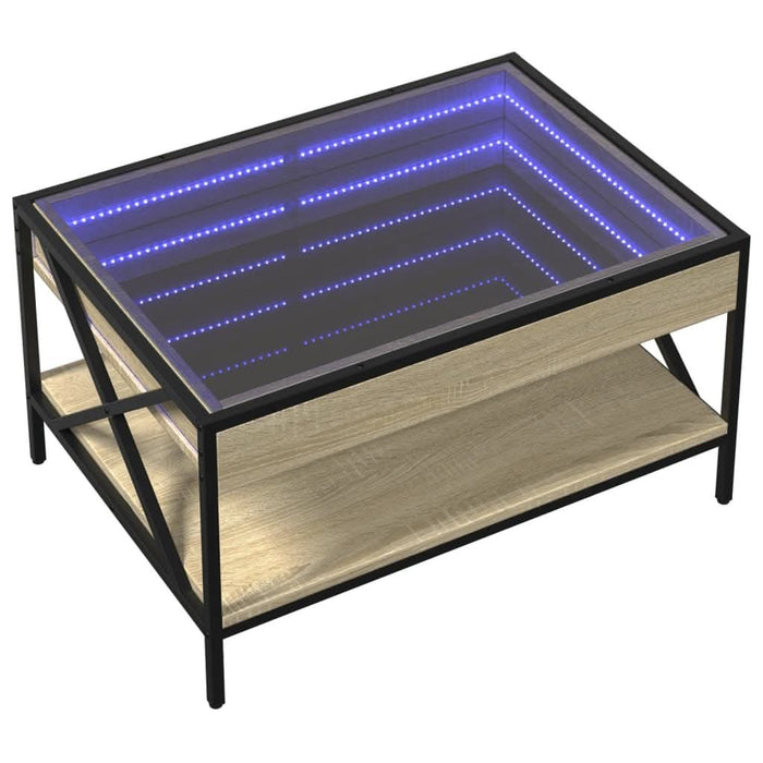 Măsuță de cafea cu LED infinity, stejar sonoma, 70x50x38 cm - WALTI WALTI