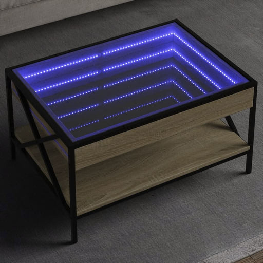 Măsuță de cafea cu LED infinity, stejar sonoma, 70x50x38 cm - WALTI WALTI