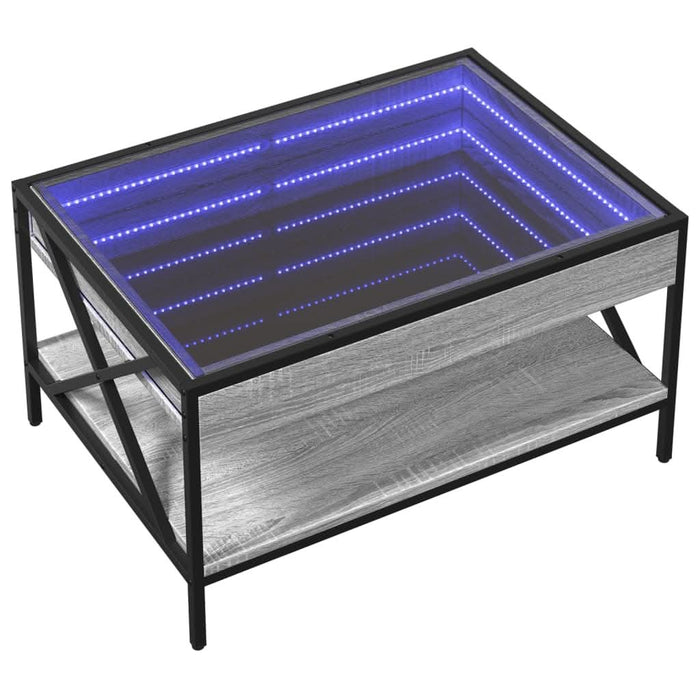 Măsuță de cafea cu LED infinity, gri sonoma, 70x50x38 cm - WALTI WALTI