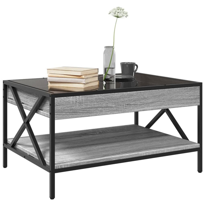 Măsuță de cafea cu LED infinity, gri sonoma, 70x50x38 cm - WALTI WALTI