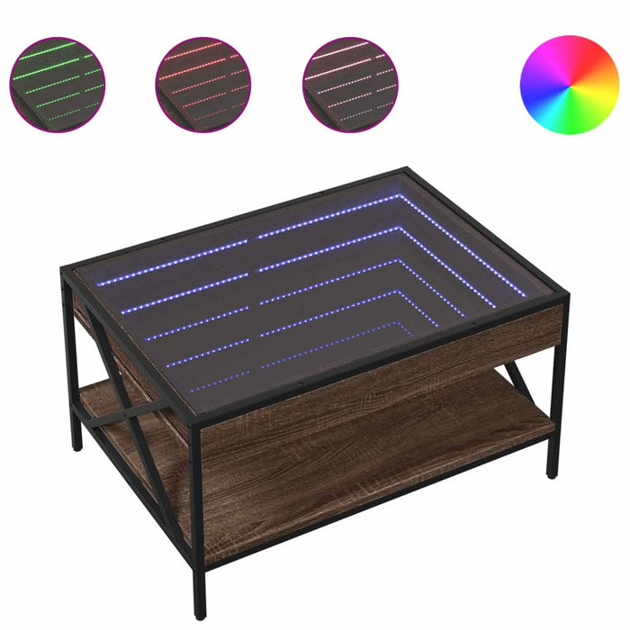 Măsuță de cafea cu LED infinity, stejar maro, 70x50x38 cm - WALTI WALTI