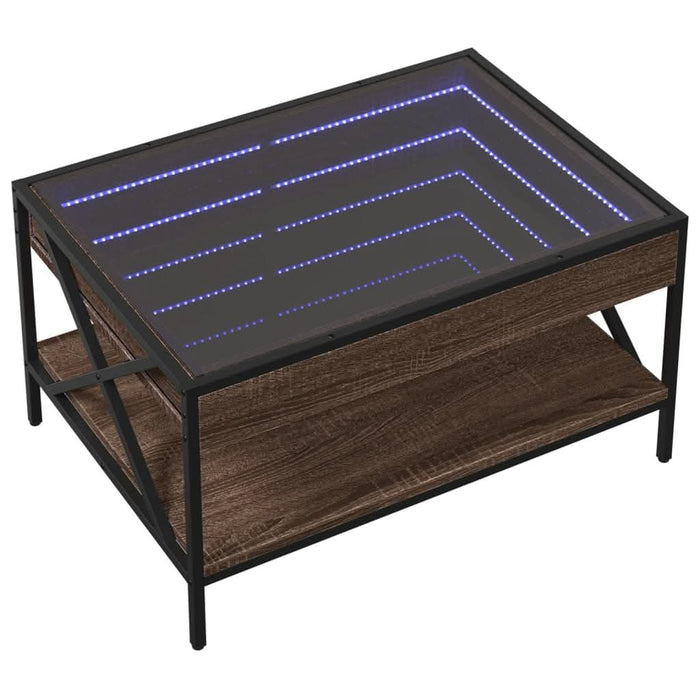 Măsuță de cafea cu LED infinity, stejar maro, 70x50x38 cm - WALTI WALTI