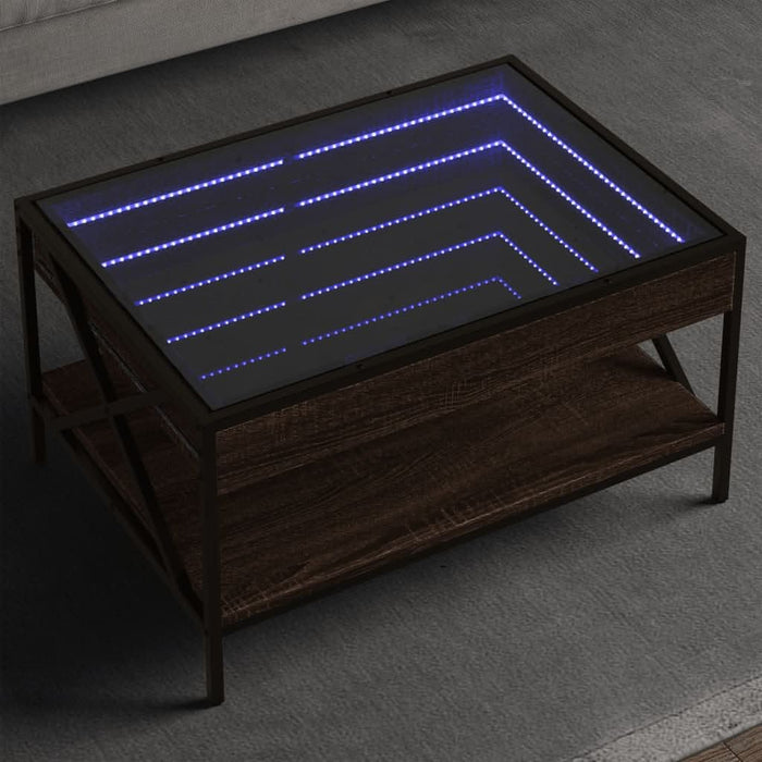 Măsuță de cafea cu LED infinity, stejar maro, 70x50x38 cm - WALTI WALTI