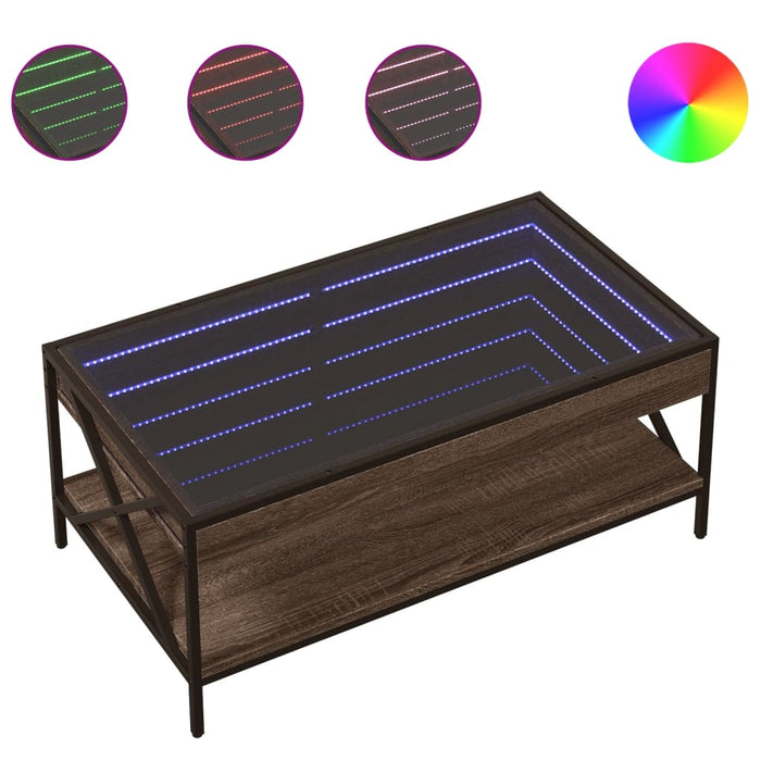 Măsuță de cafea cu LED infinity, stejar maro, 90x50x38 cm - WALTI WALTI