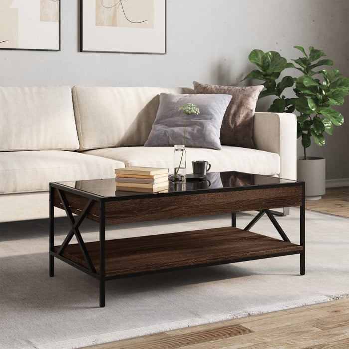 Măsuță de cafea cu LED infinity, stejar maro, 90x50x38 cm - WALTI WALTI