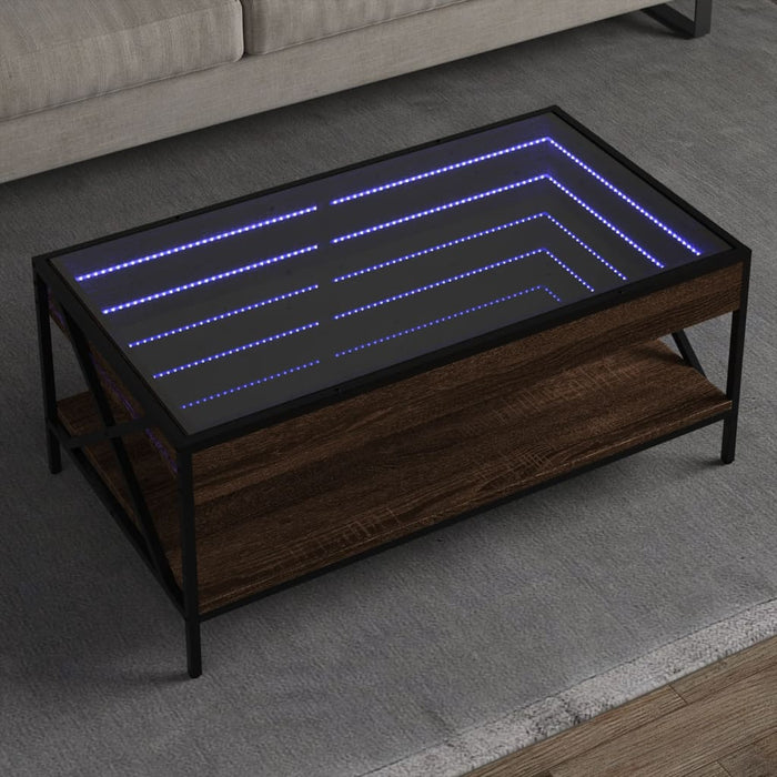 Măsuță de cafea cu LED infinity, stejar maro, 90x50x38 cm - WALTI WALTI