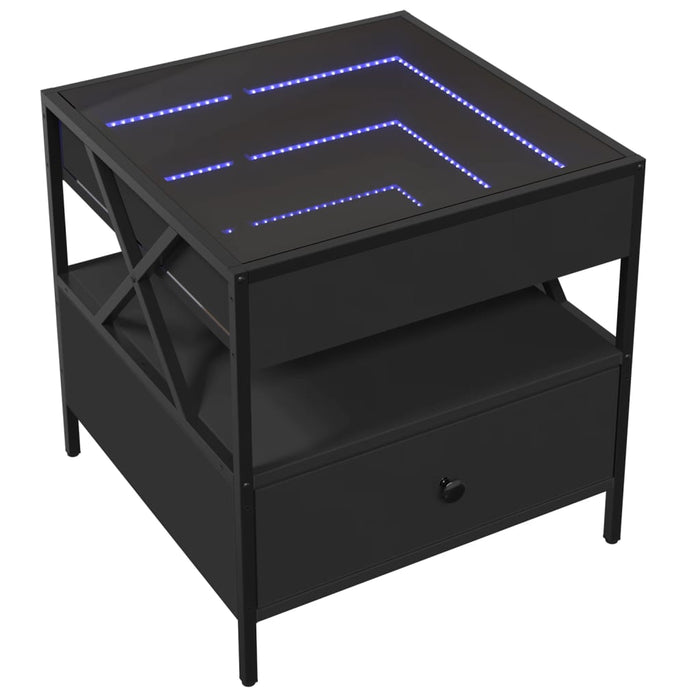 Măsuță de cafea cu LED infinity, negru, 50x50x51 cm - WALTI WALTI