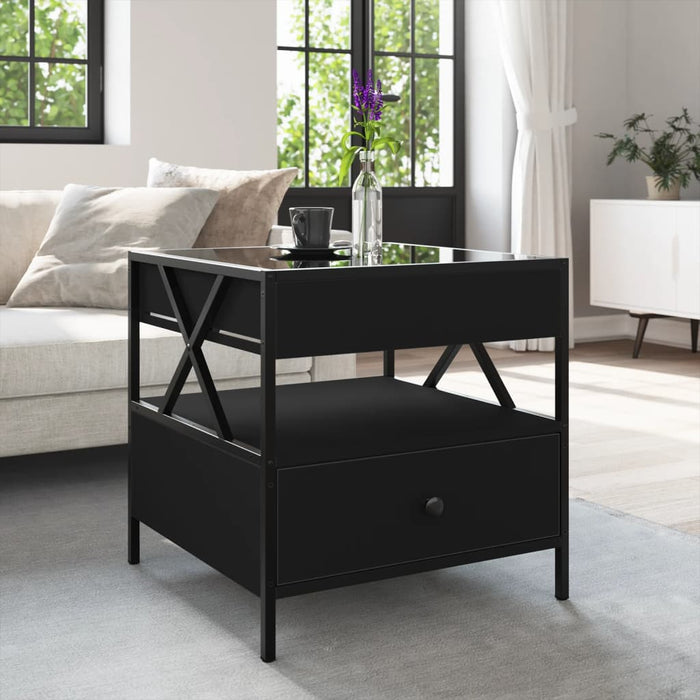 Măsuță de cafea cu LED infinity, negru, 50x50x51 cm - WALTI WALTI