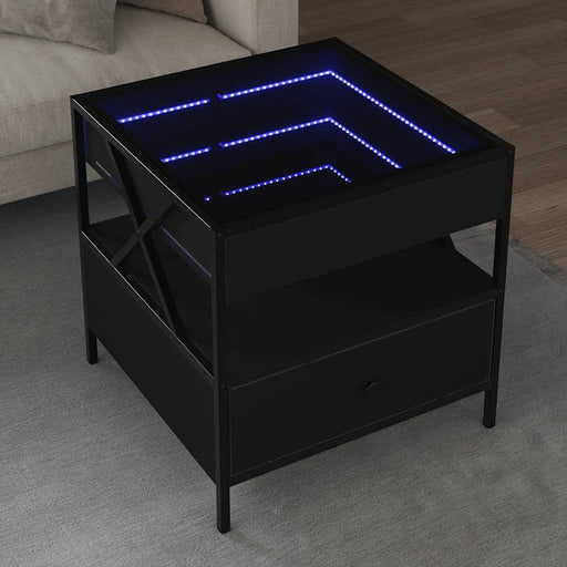 Măsuță de cafea cu LED infinity, negru, 50x50x51 cm - WALTI WALTI