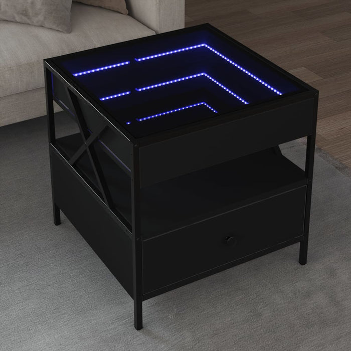 Măsuță de cafea cu LED infinity, negru, 50x50x51 cm - WALTI WALTI