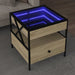 Măsuță de cafea cu LED infinity, stejar sonoma, 50x50x51 cm - WALTI WALTI