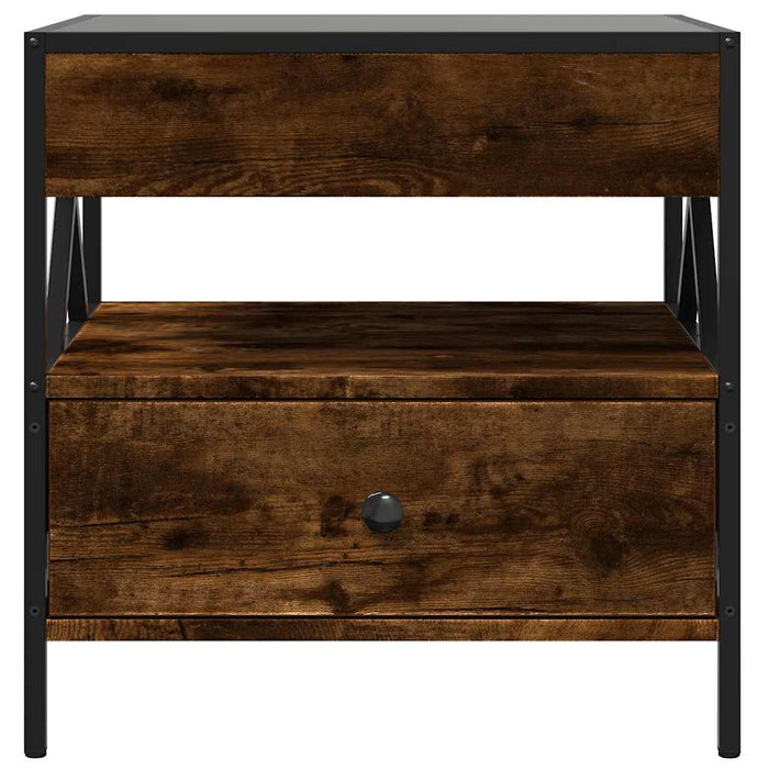 Măsuță de cafea cu LED infinity, stejar fumuriu, 50x50x51 cm - WALTI WALTI