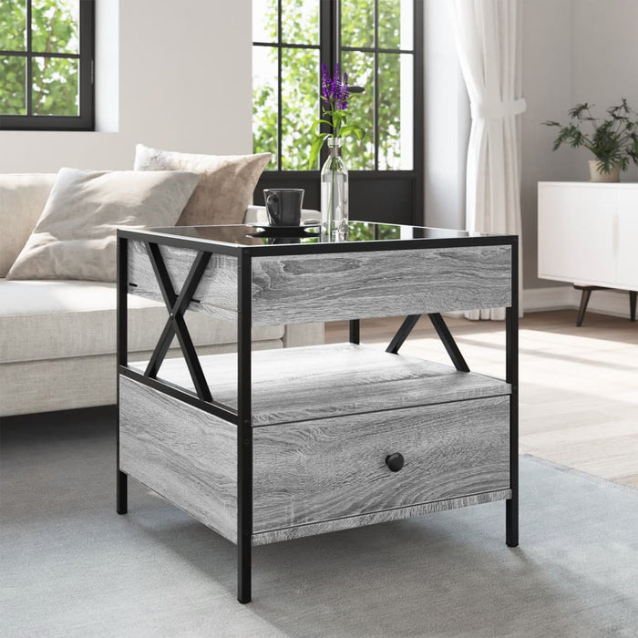 Măsuță de cafea cu LED infinity, gri sonoma, 50x50x51 cm - WALTI WALTI