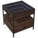 Măsuță de cafea cu LED infinity, stejar maro, 50x50x51 cm - WALTI WALTI