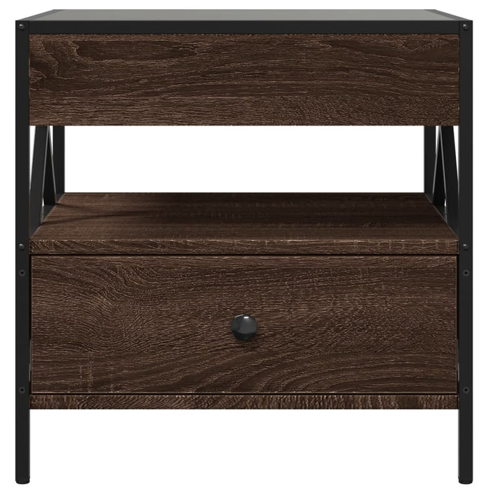 Măsuță de cafea cu LED infinity, stejar maro, 50x50x51 cm - WALTI WALTI