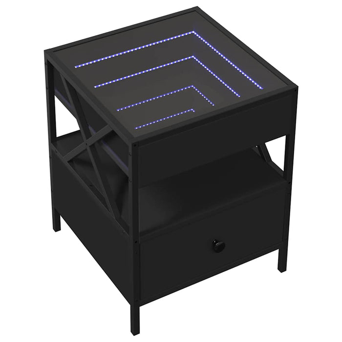 Măsuță de cafea cu LED infinity, negru, 40x40x51 cm - WALTI WALTI