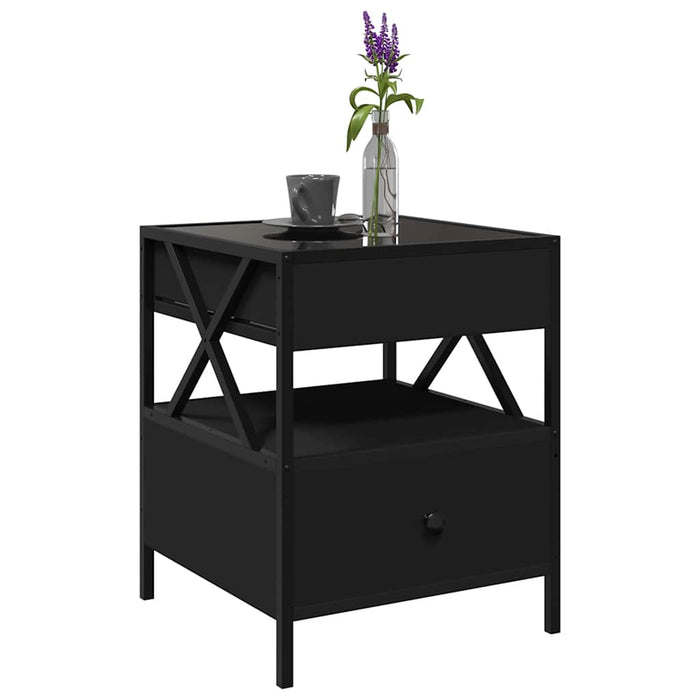 Măsuță de cafea cu LED infinity, negru, 40x40x51 cm - WALTI WALTI